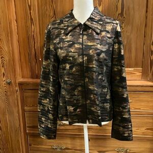 Black gold metallic print jacket 12